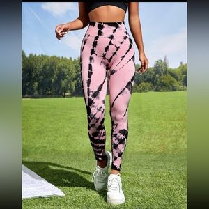 Seamless Wide Band Waist Tie Dye Sport Leggings